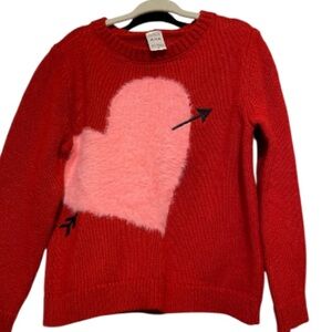 Carter's Vibrant Red Sweater with Pink Heart NWT size 4T